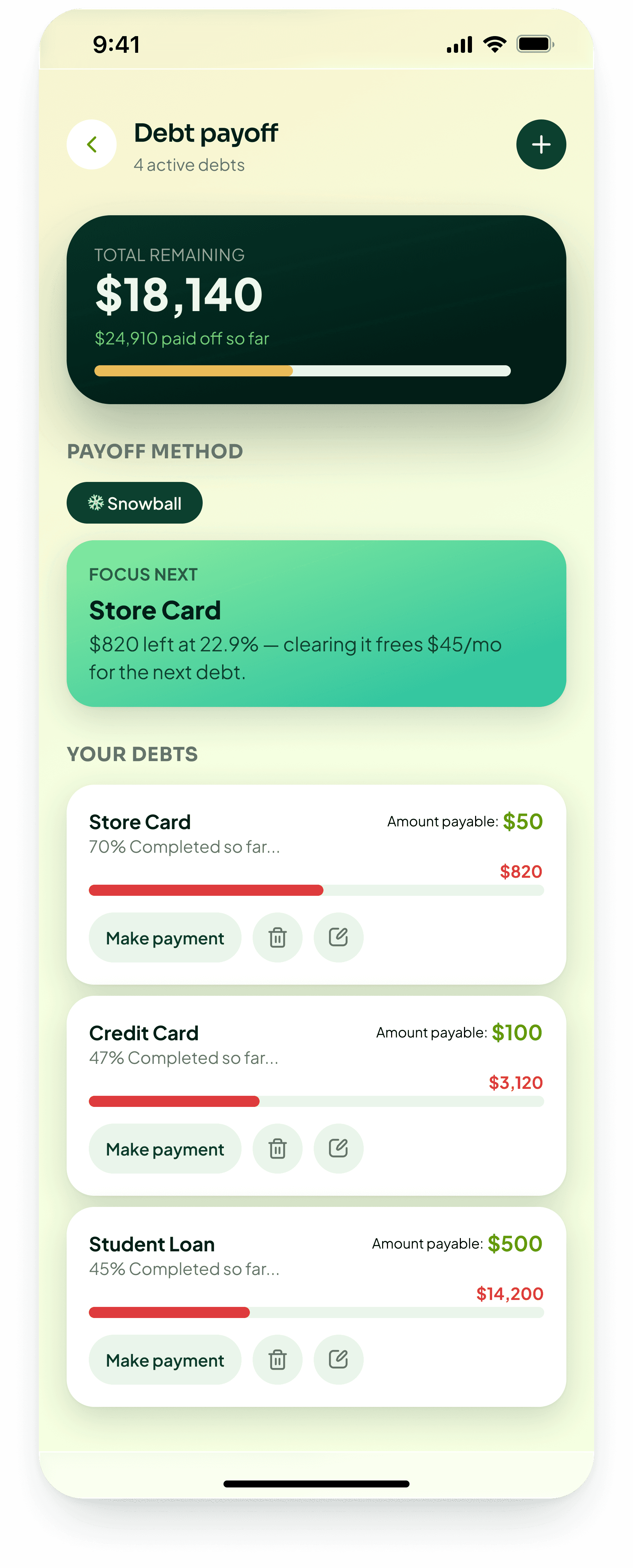 DreamDollars Debt Reduction Tracker